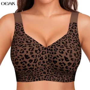OEAK Women Wirefree Jelly Bra – Full Coverage Wireless Padded T-Shirt Bra